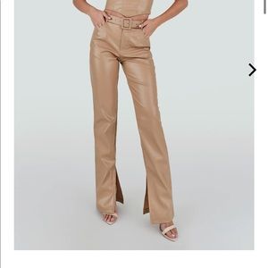 Missguided white leather pants